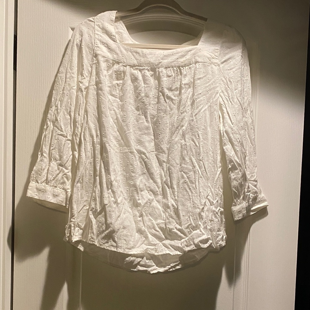 Old Navy White Embroidered Blouse
